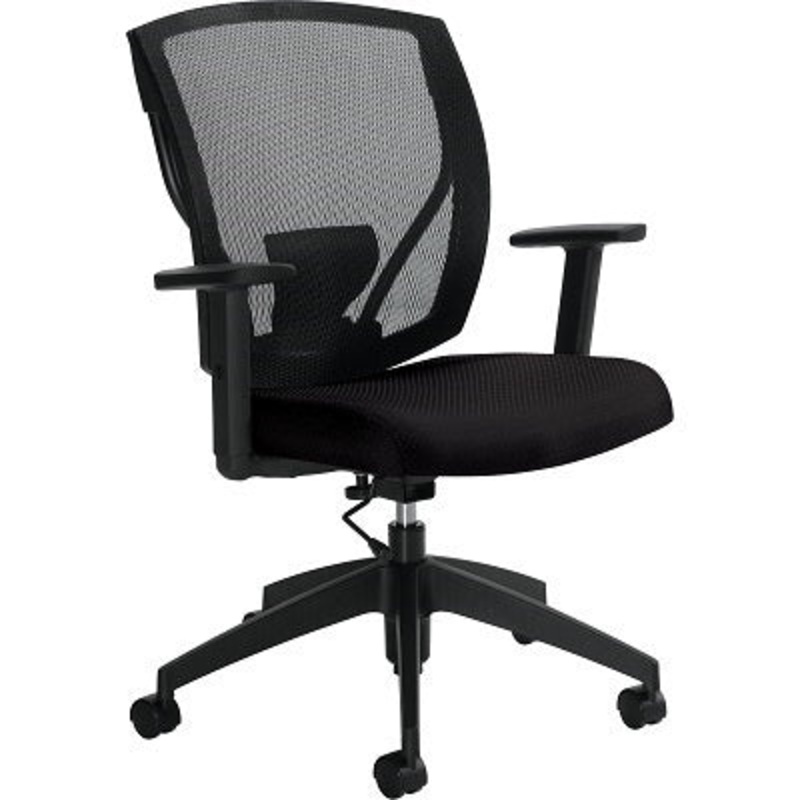 CHAIR-TASK IBEX MESH BACK, BONDED LEATHER BLACK