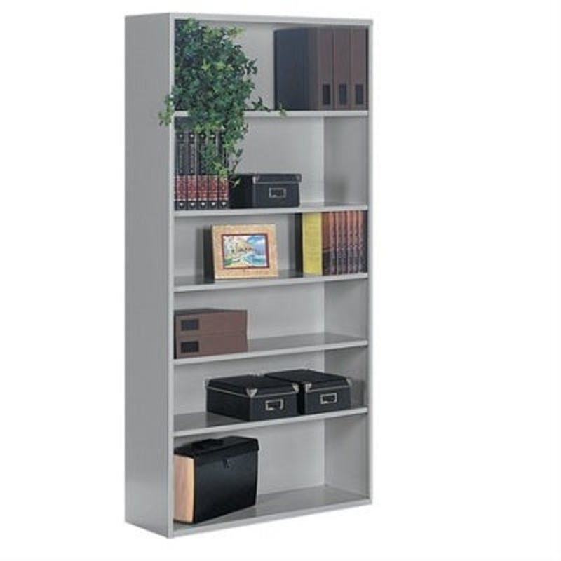 BOOKCASE-STEEL, 72" HIGH, GREY