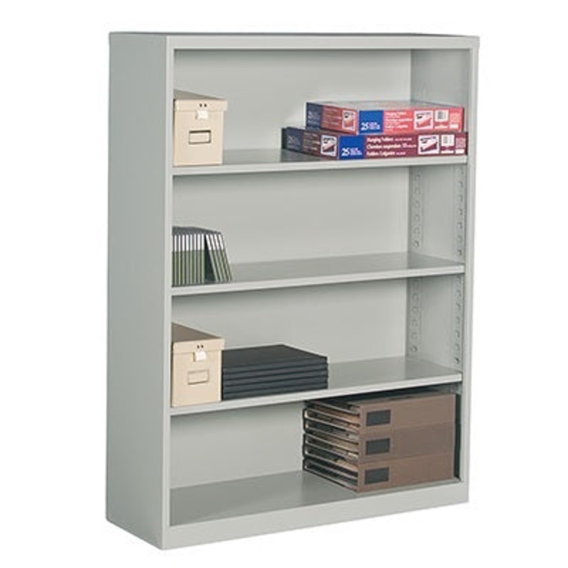 BOOKCASE-STEEL, 48" HIGH, GREY