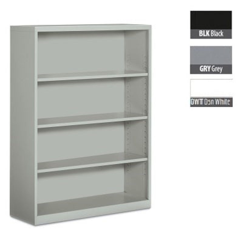 BOOKCASE-STEEL, 48" HIGH, DESIGNER WHITE