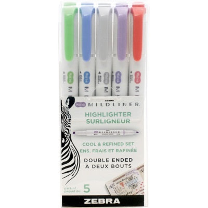 HIGHLIGHTER-MILDLINER ASSORTED, COOL & REFINED 5/PACK